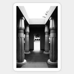 Egyptian Park - Columns in black and White. San Jose, California 2011 Sticker